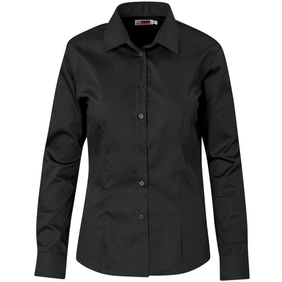 Ladies Long Sleeve Milano Shirt Black Front